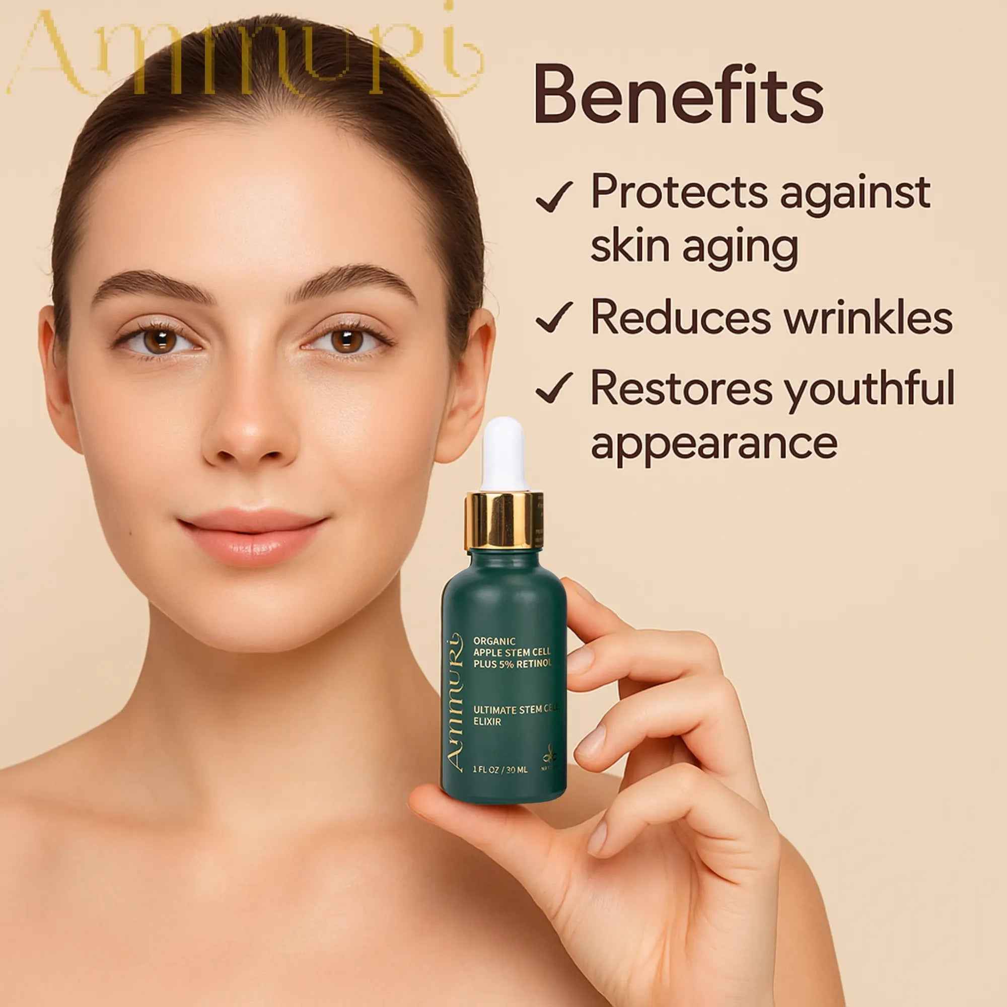 Ammuri Advanced Plant Stem Cell Retinol 5% – Youthful Glow, Firming Face Serum