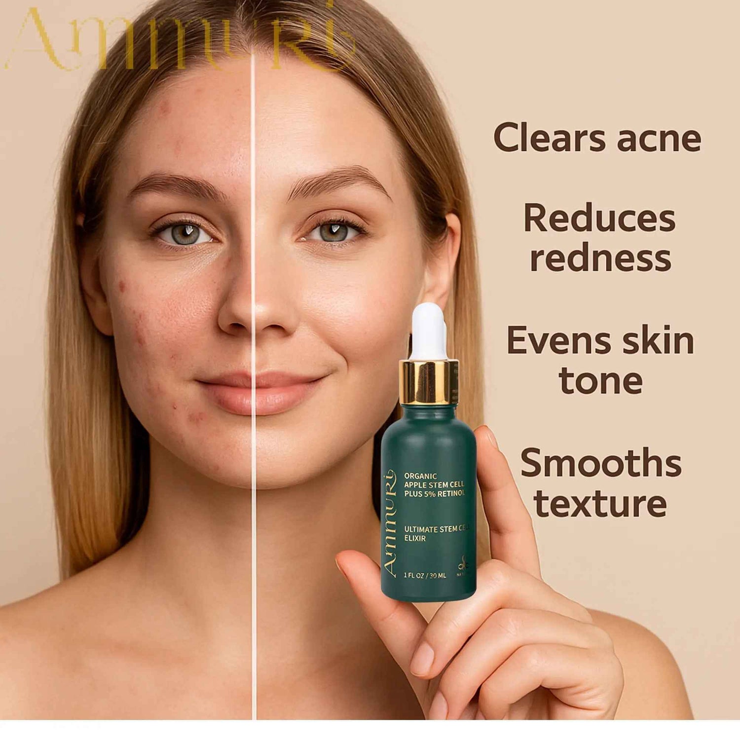 Ammuri Advanced Plant Stem Cell Retinol 5% – Youthful Glow, Firming Face Serum