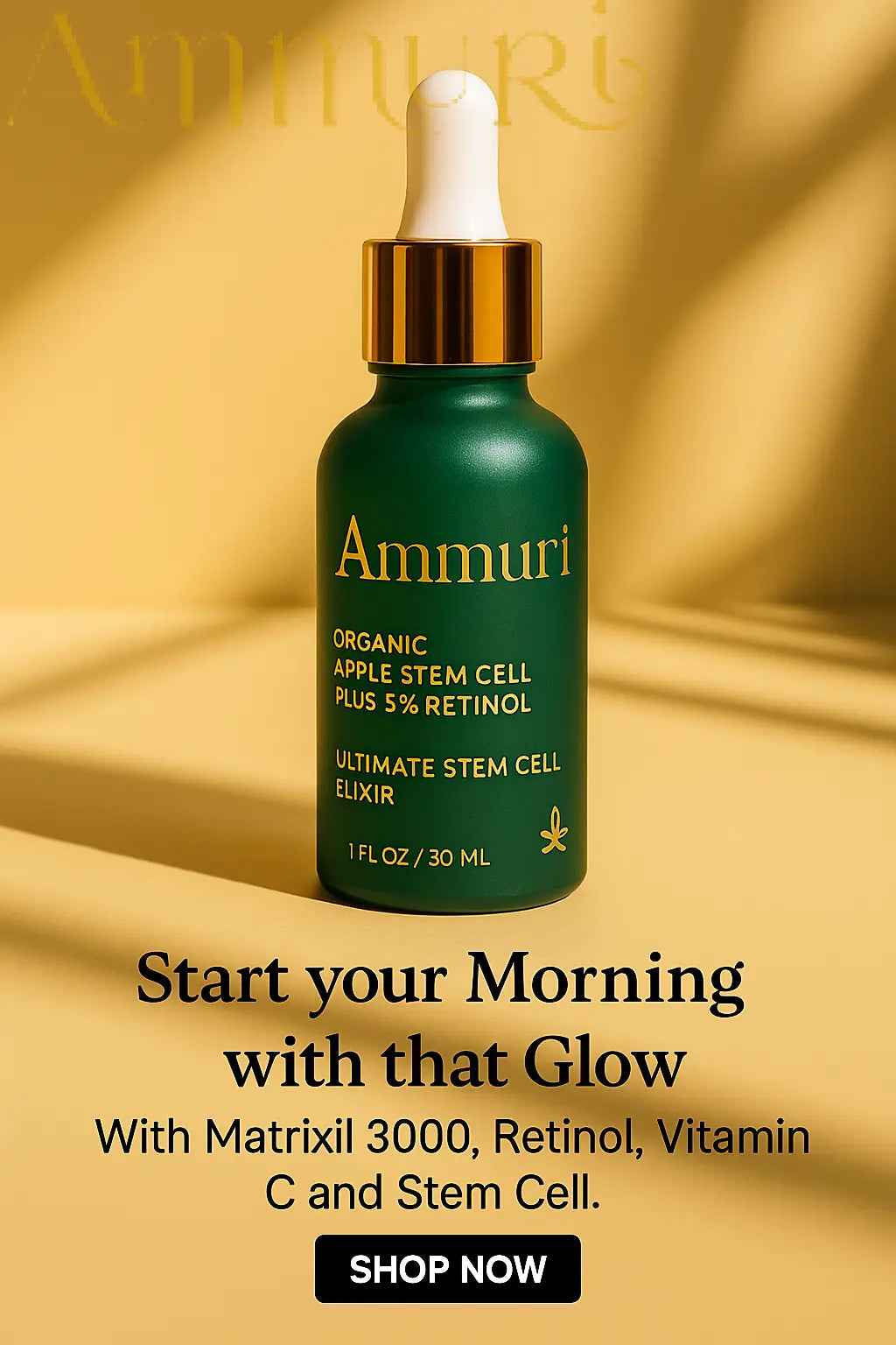 Ammuri Advanced Plant Stem Cell Retinol 5% – Youthful Glow, Firming Face Serum