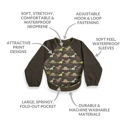 Weaning Bib with Sleeves - Dinosaurs UltraBib