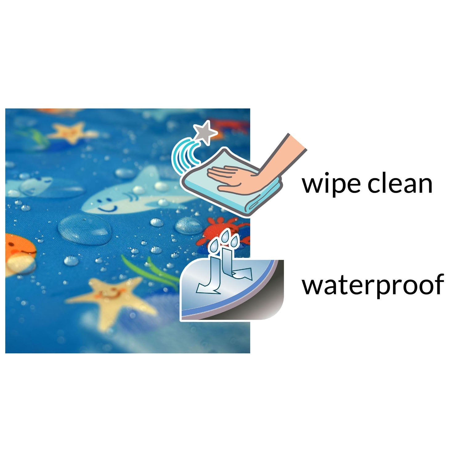 Wipeezee Splash Mat - Turquoise Blue Sea Creatures