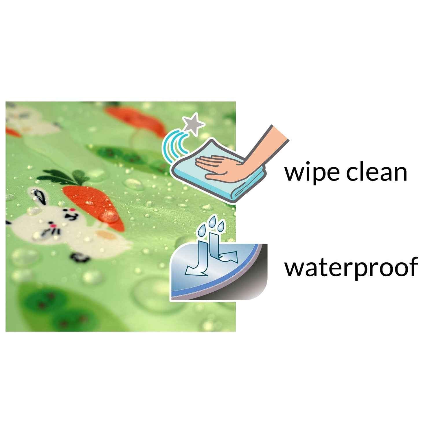 Wipeezee Splash Mat - Green Bunny &amp; Veg