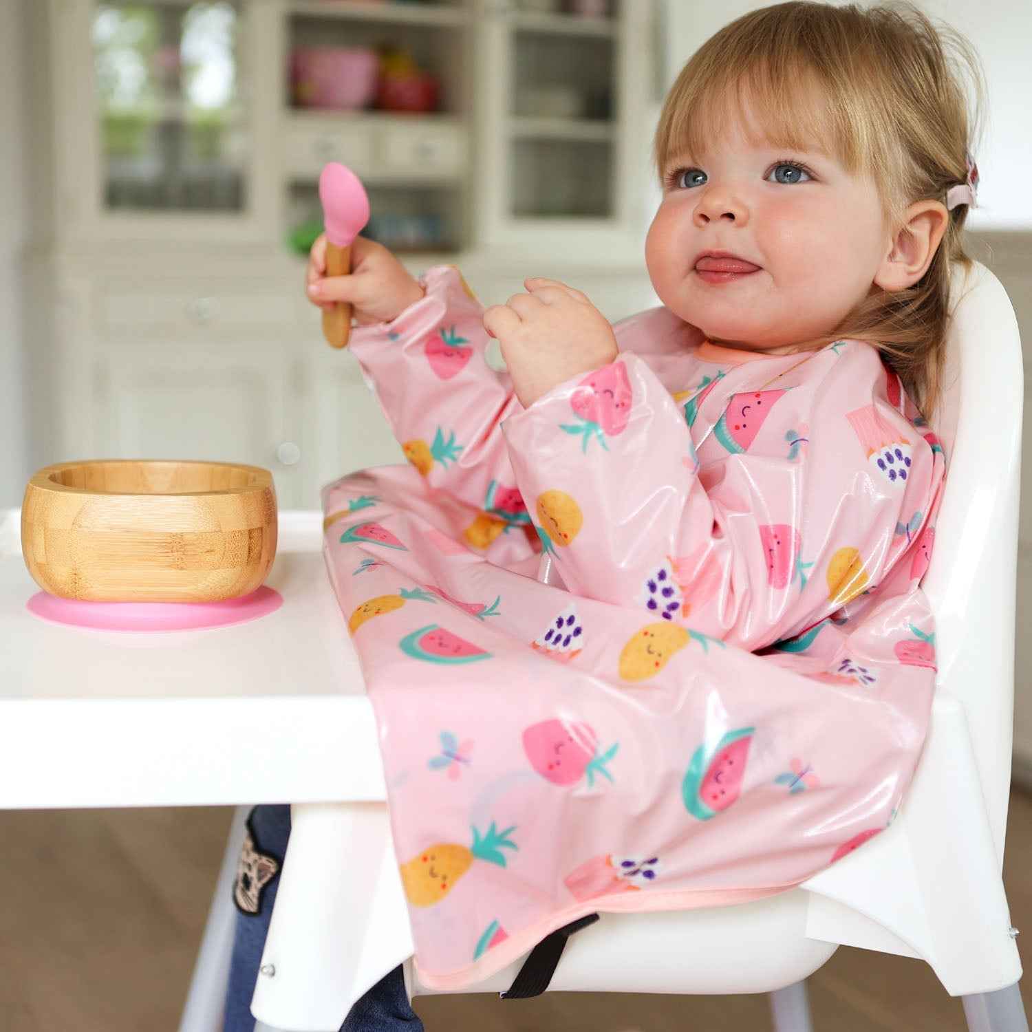 Wipeezee Coverall Bib - Pink Yummy Treats