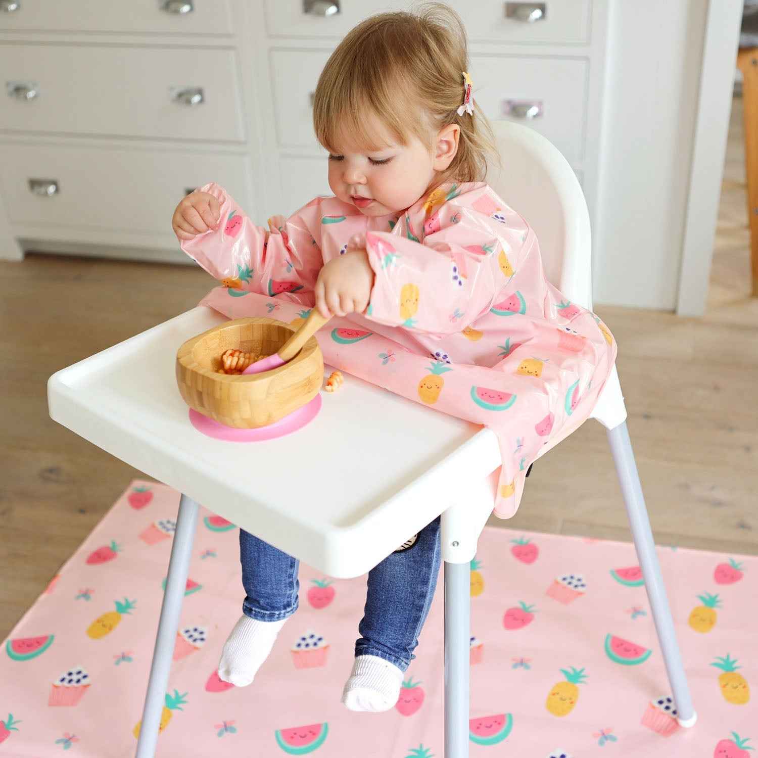 Wipeezee Coverall Bib - Pink Yummy Treats
