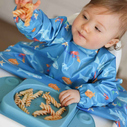 Wipeezee Coverall Bib - Turquoise Sea Creatures