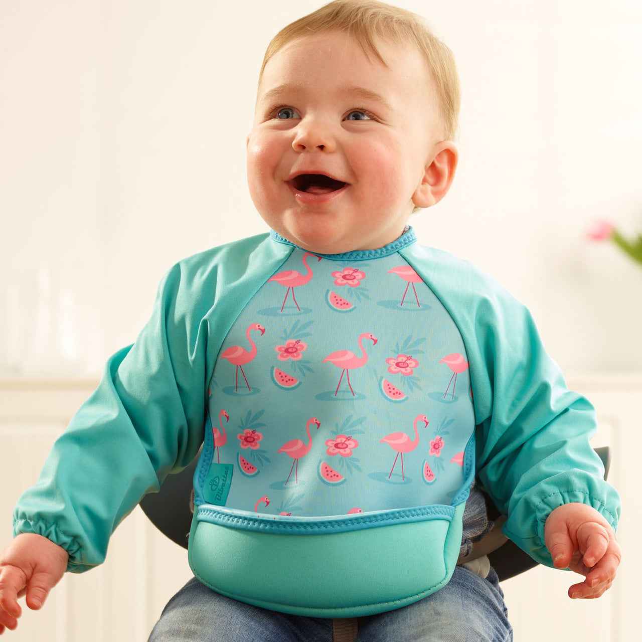 Weaning Bib with Sleeves - Flamingos UltraBib