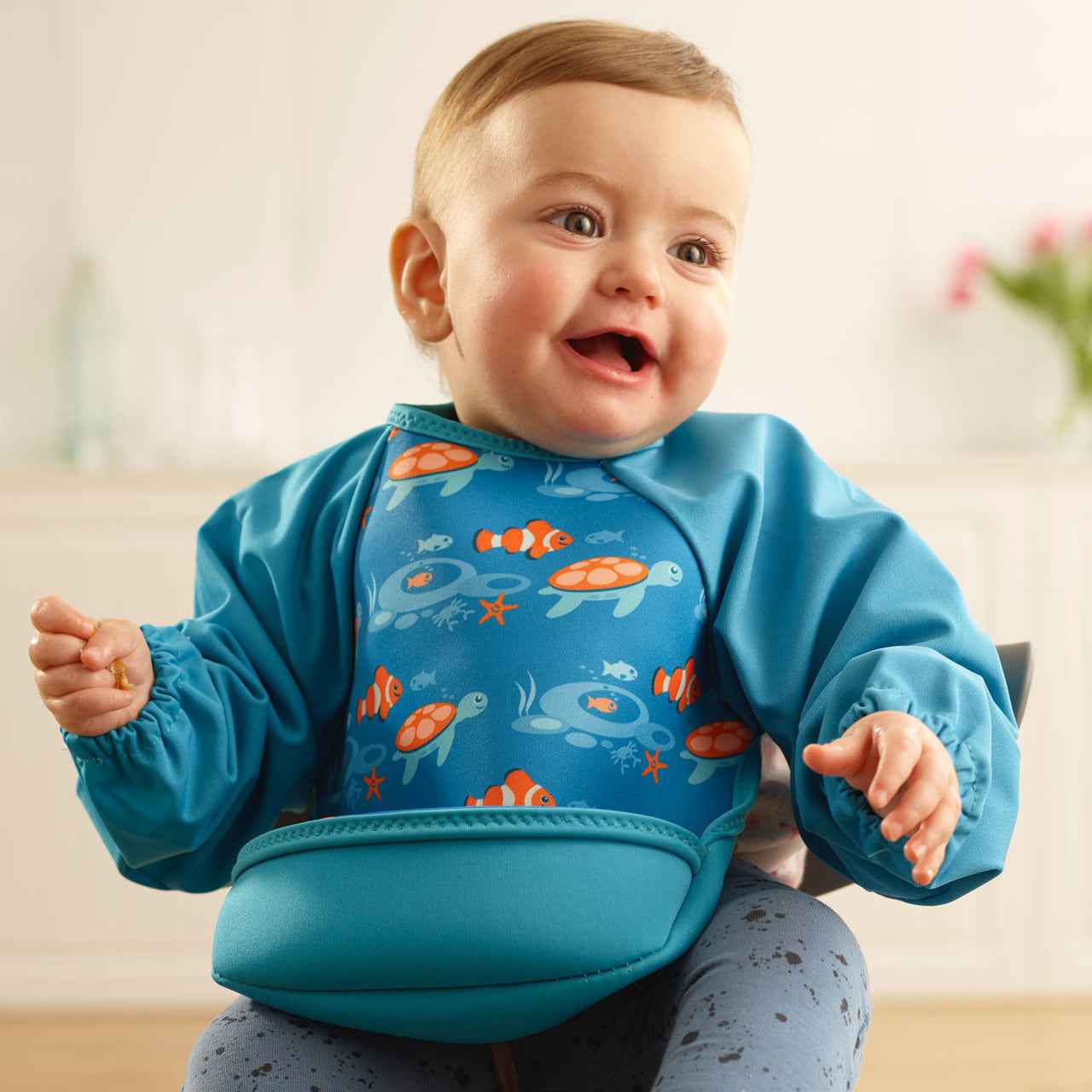 Weaning Bib with Sleeves - Tropical Fish UltraBib