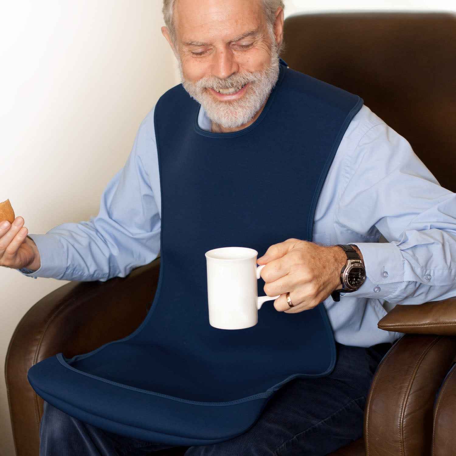 Tabard style adult bib - Large Navy