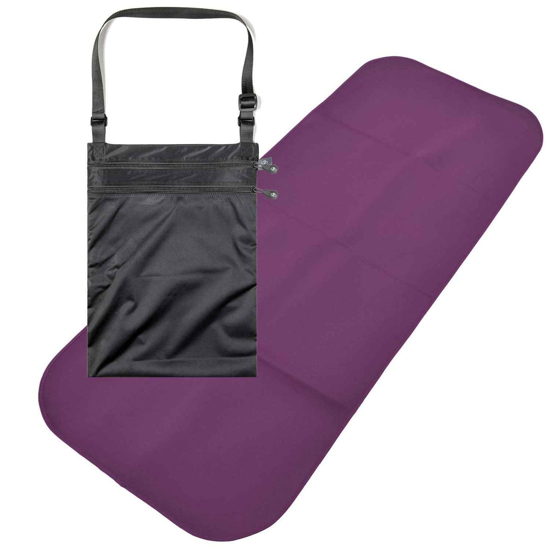 Adult Changing Mat and Waterproof Bag Set - Aubergine/Black