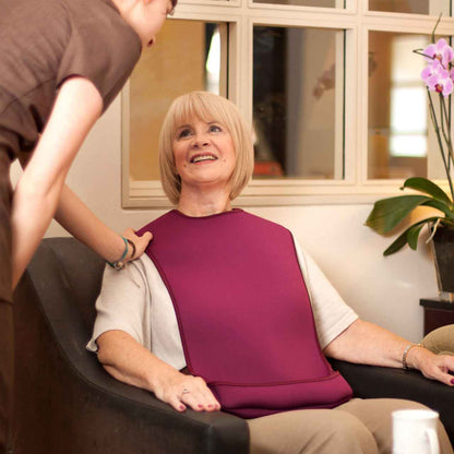 Tabard style adult bib - Medium Burgundy