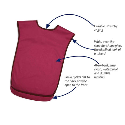Tabard style adult bib - Small Burgundy