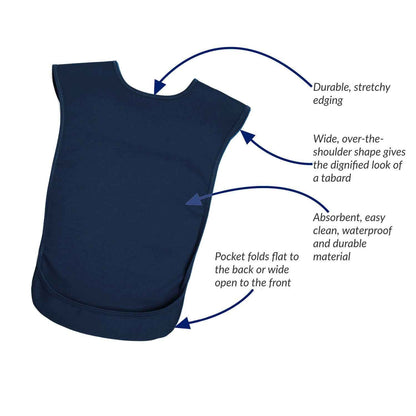 Tabard style adult bib - Large Navy