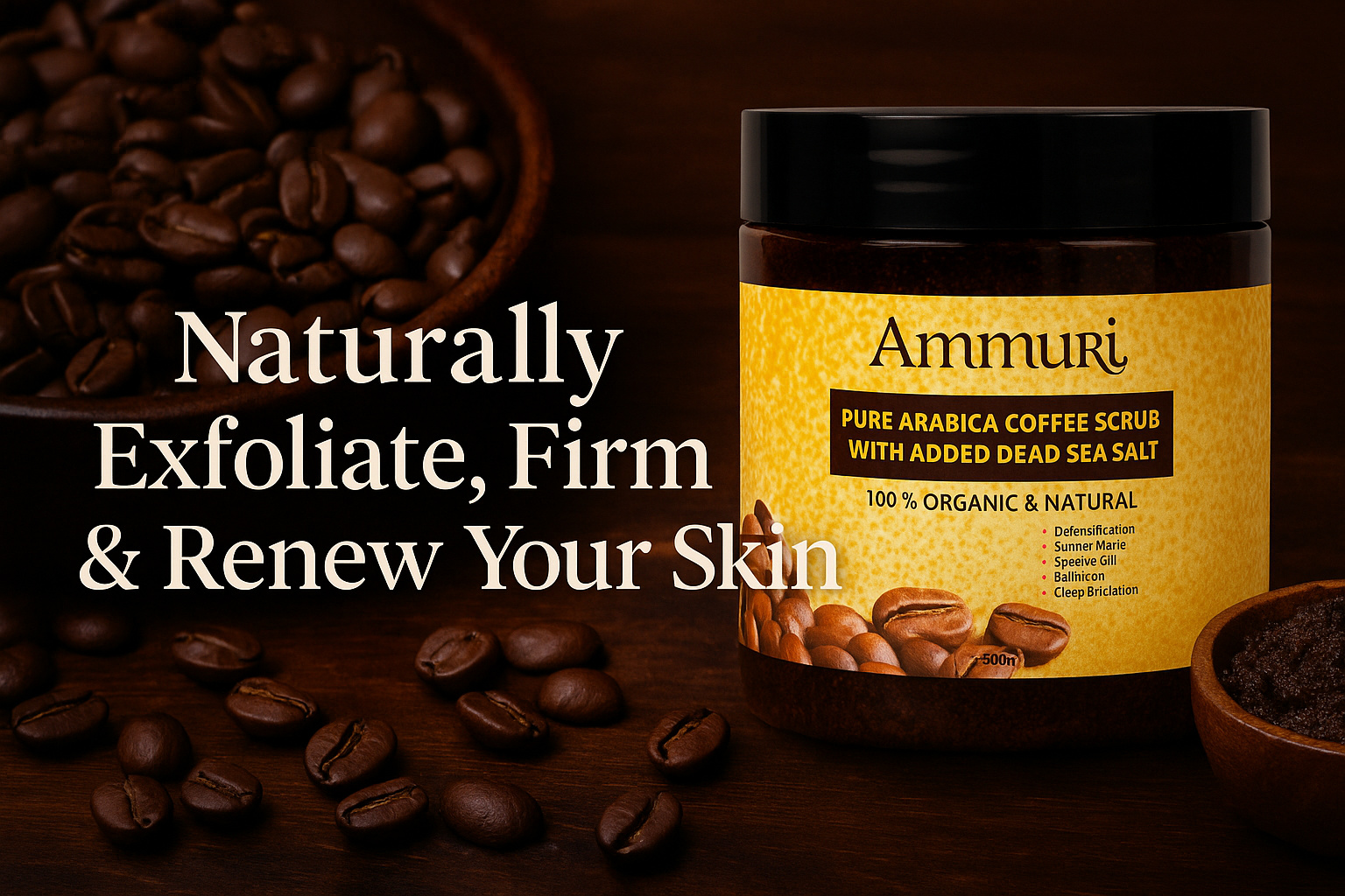 Ammuri Organic Coffee Body Scrub with Dead Sea Salt