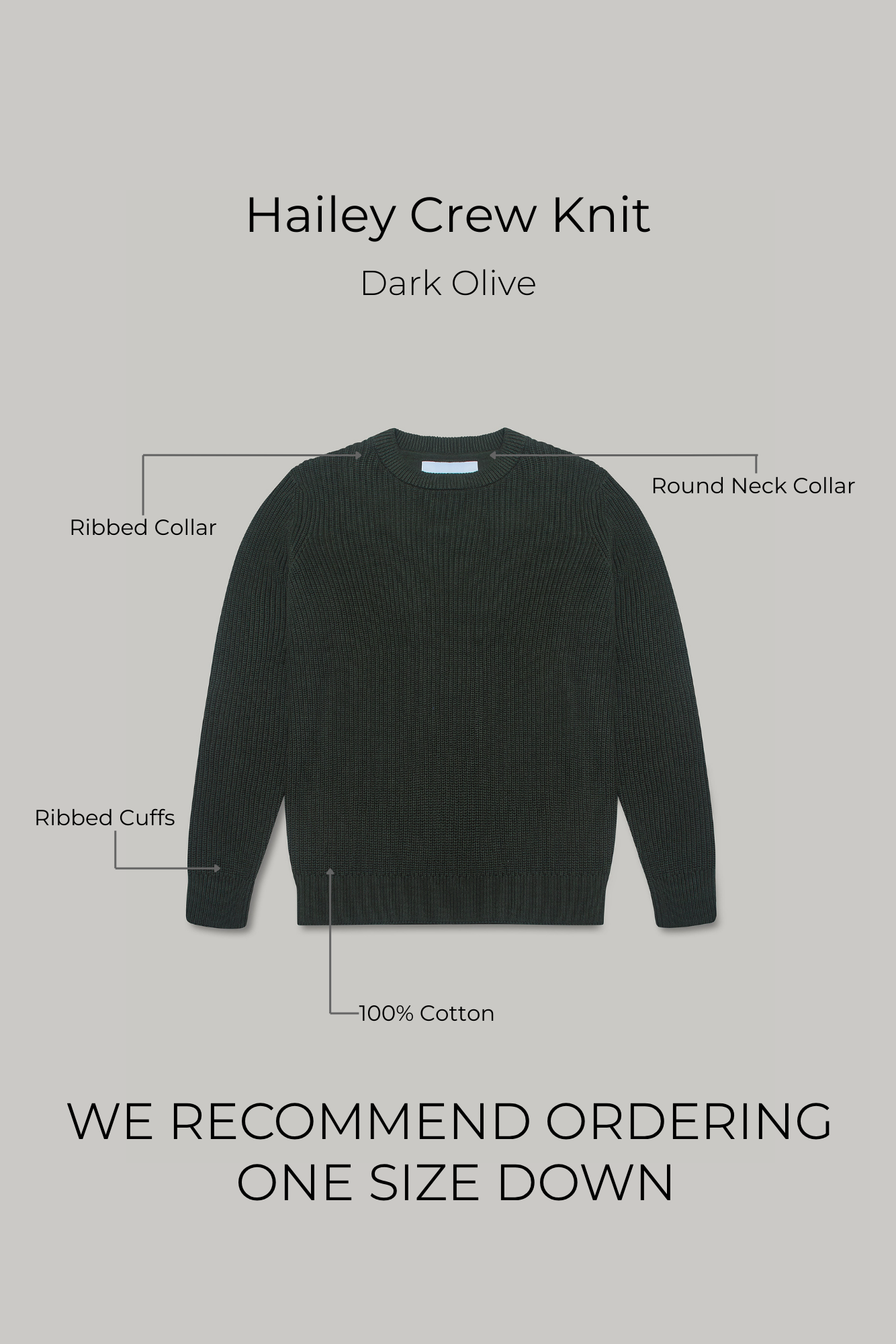 J Hailey Crew Knit - Dark Olive