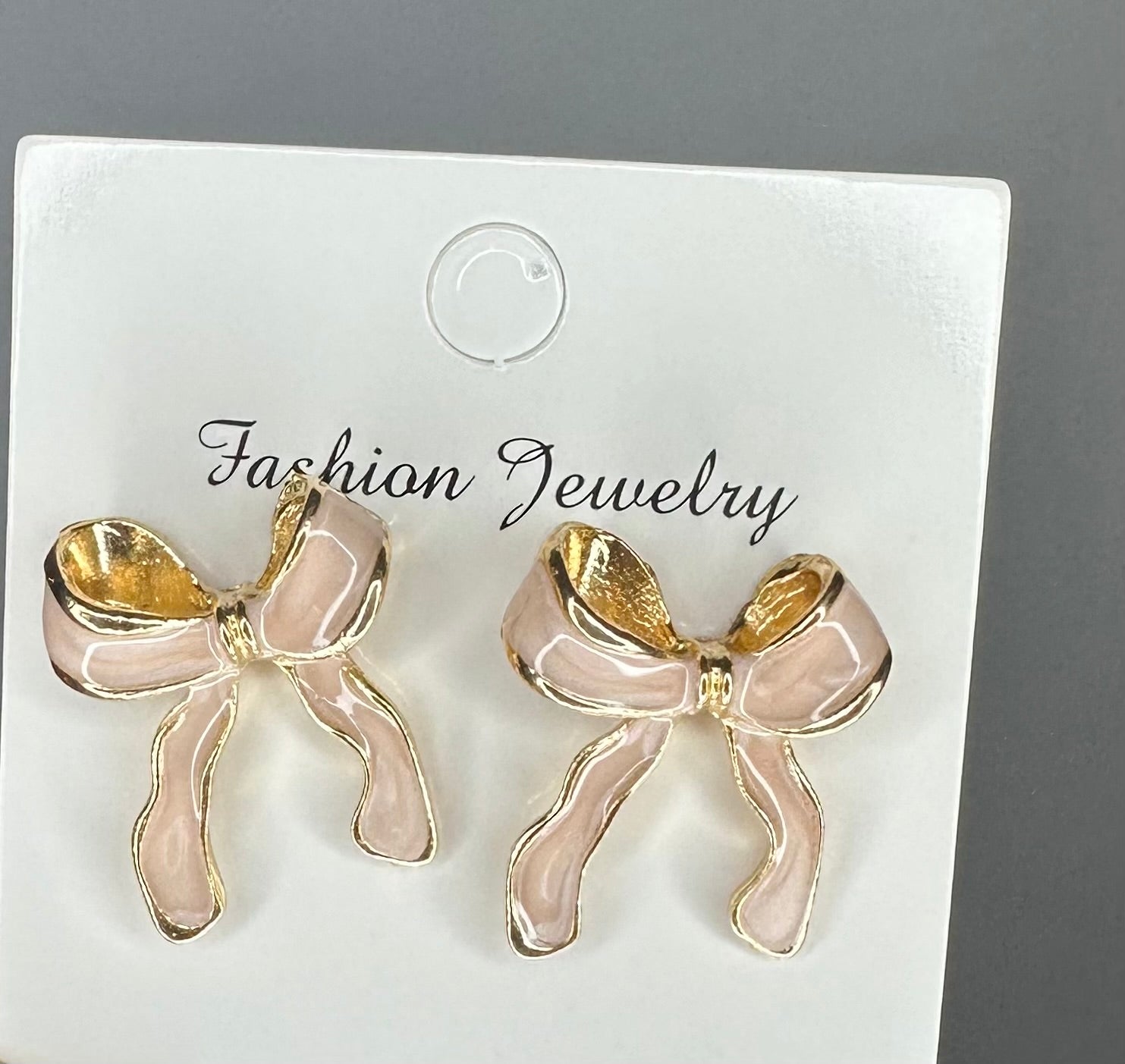 Bow pink earrings