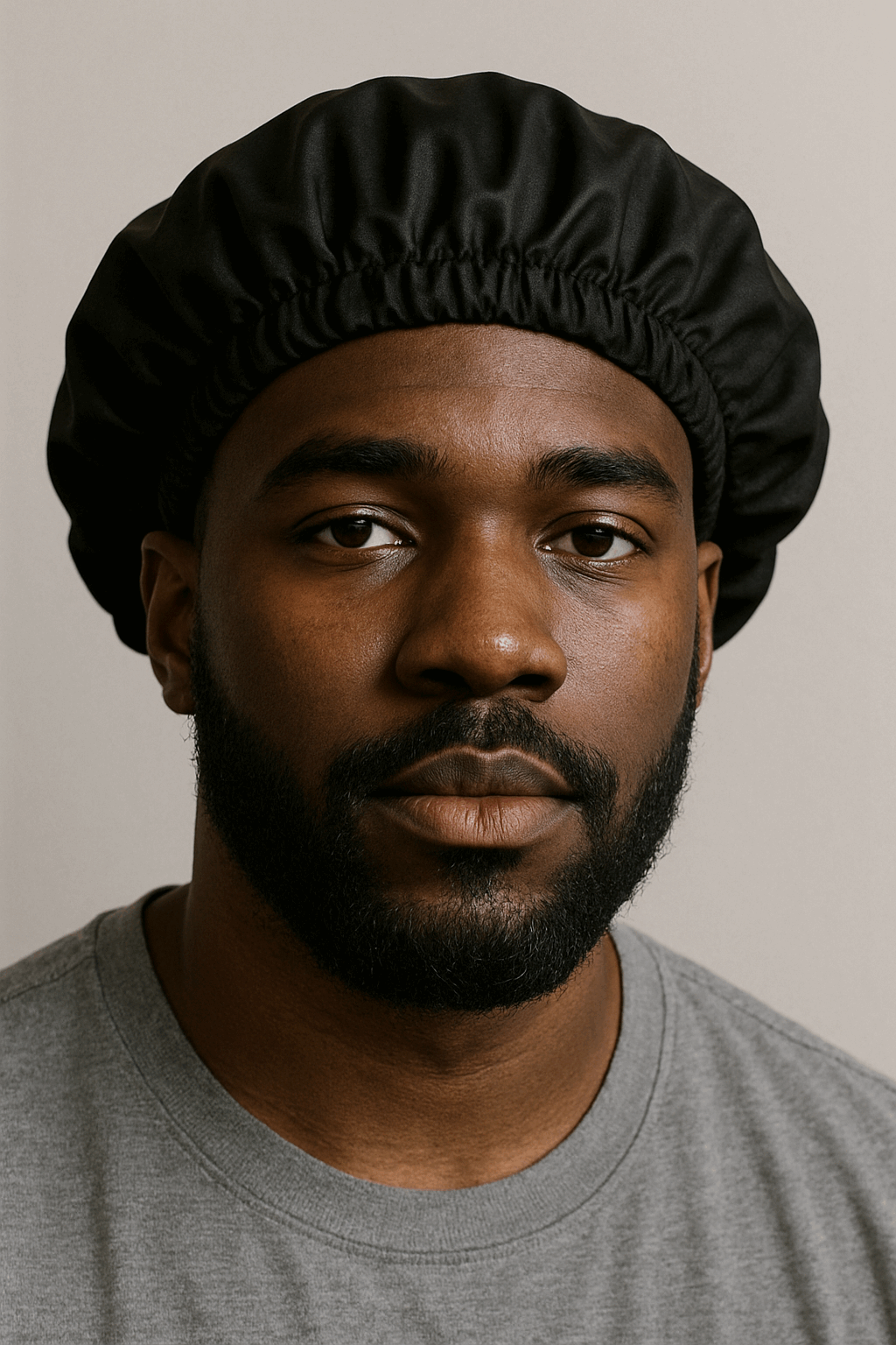 Men’s Satin Hair Bonnet – Adjustable, Drawstring, Breathable, Protective for Waves &amp; Curly Hair