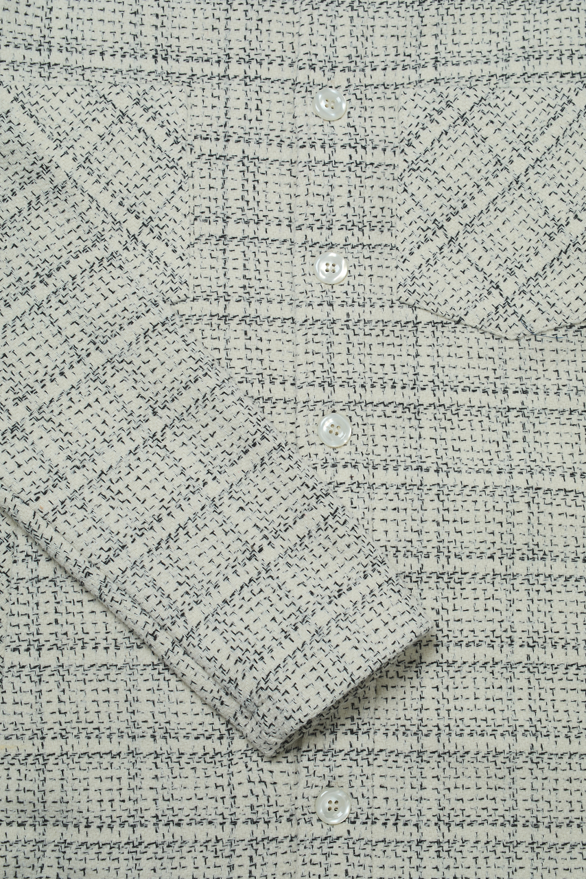 Bart Frame Overshirt - Ecru / Black