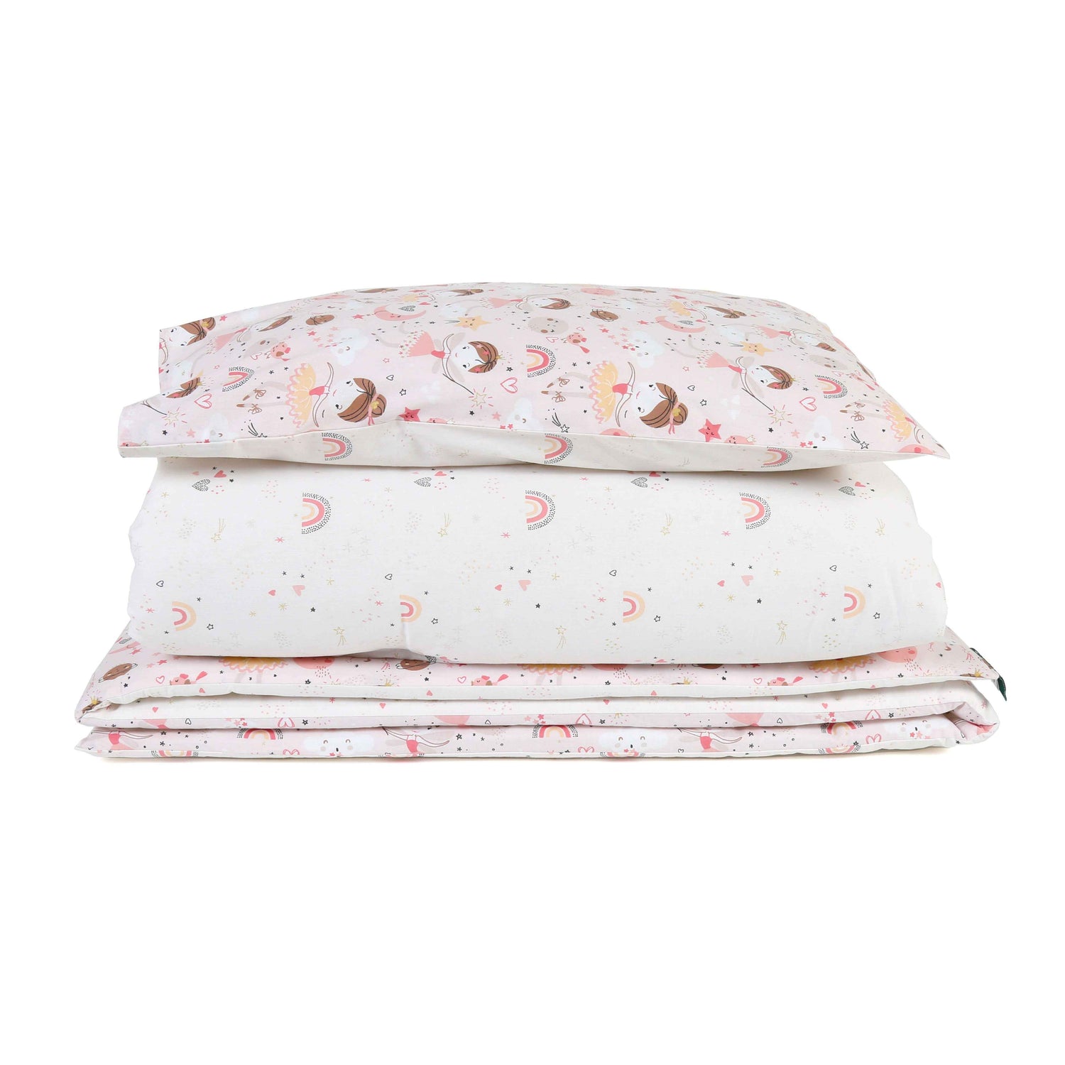 FORREST 3 Piece Reversible Cot Bed Set – Organic Cotton Baby Bedding - Fairy