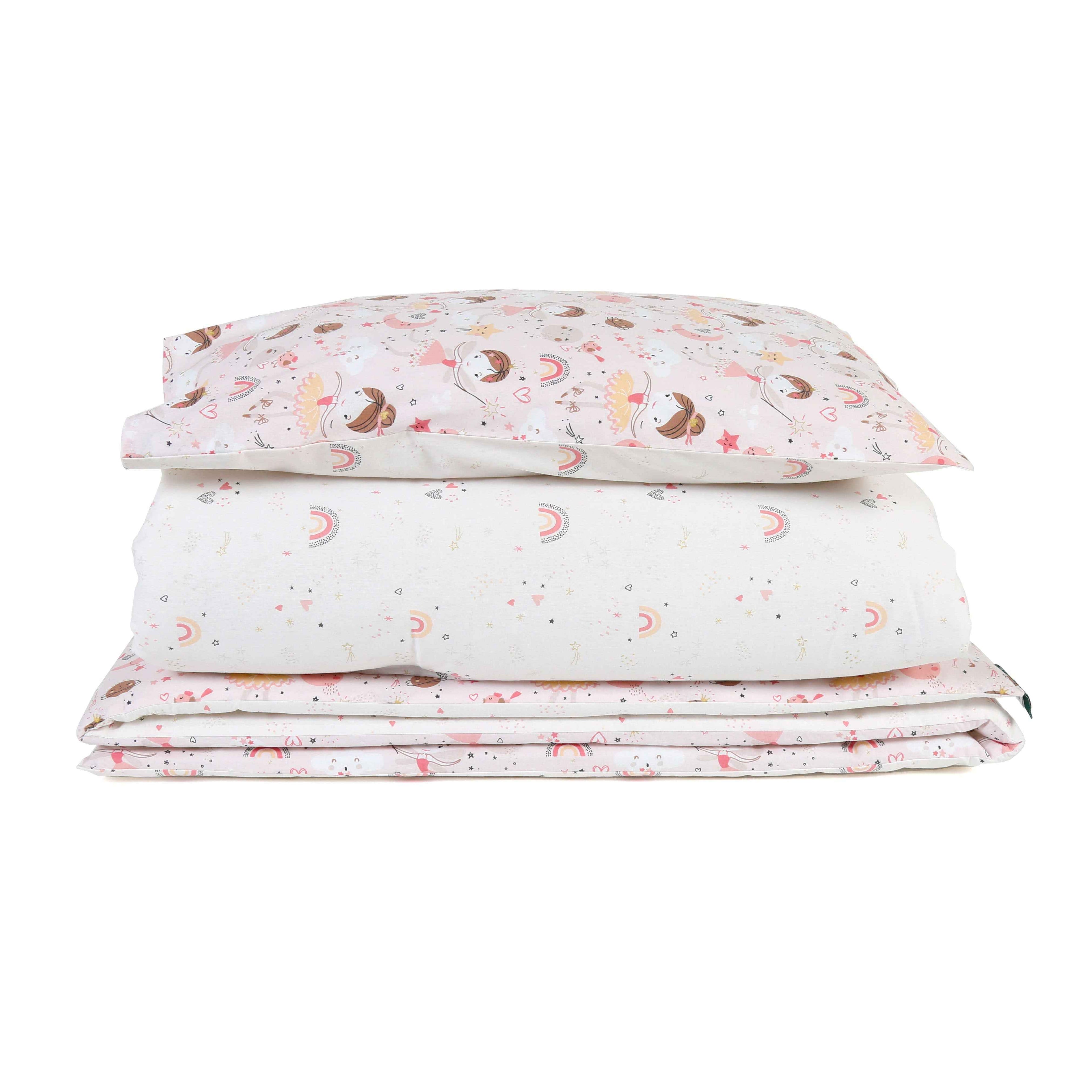 FORREST 3 Piece Reversible Cot Bed Set – Organic Cotton Baby Bedding - Fairy