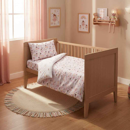 FORREST 3 Piece Reversible Cot Bed Set – Organic Cotton Baby Bedding - Fairy
