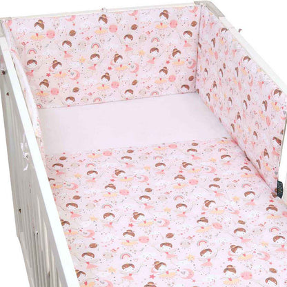 FORREST 3 Piece Reversible Cot Bed Set – Organic Cotton Baby Bedding - Fairy