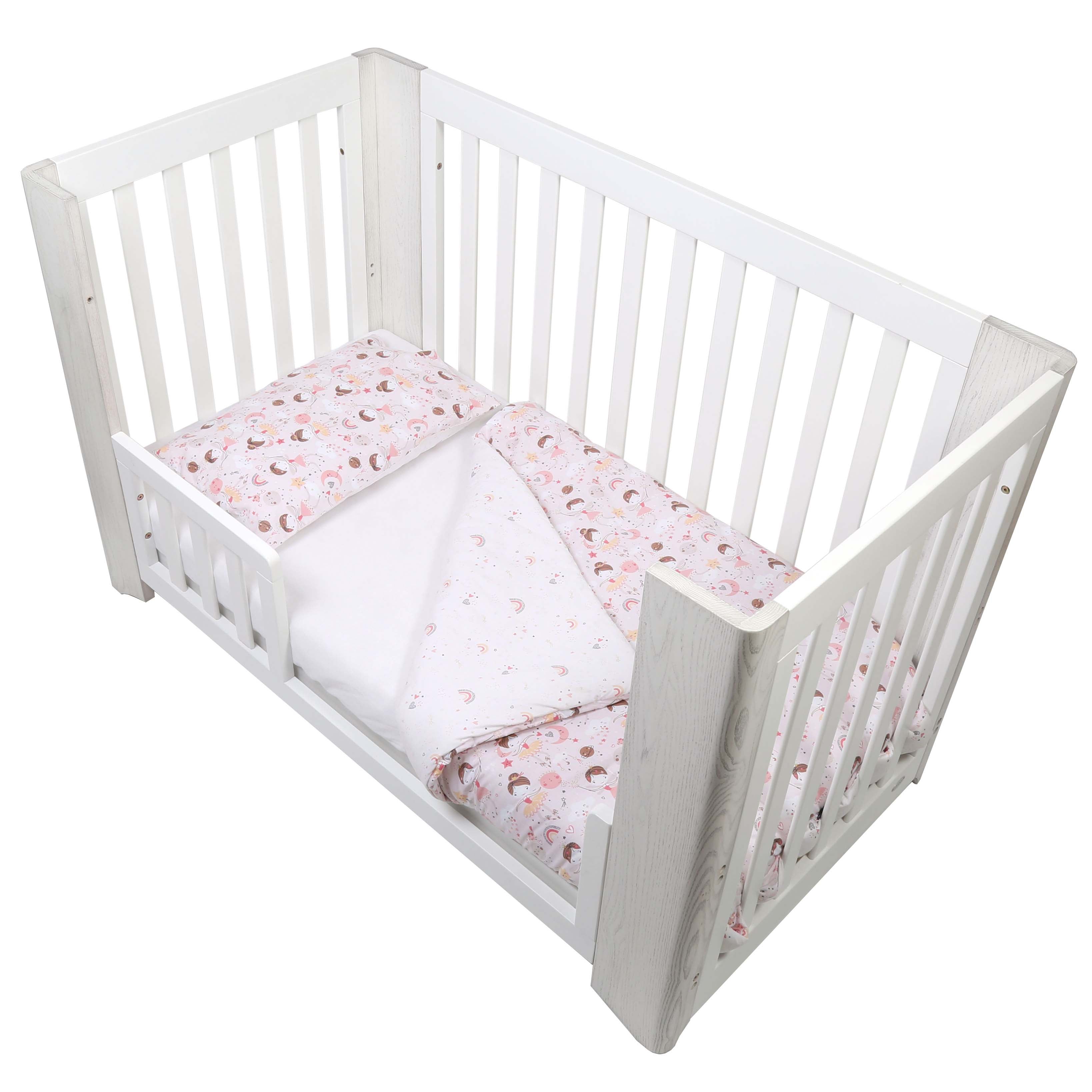 FORREST 3 Piece Reversible Cot Bed Set – Organic Cotton Baby Bedding - Fairy
