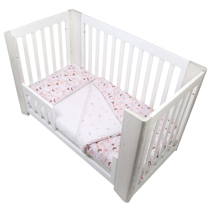 FORREST 3 Piece Reversible Cot Bed Set – Organic Cotton Baby Bedding - Fairy