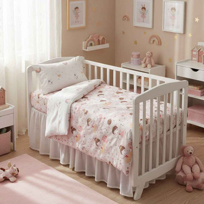 FORREST 3 Piece Reversible Cot Bed Set – Organic Cotton Baby Bedding - Fairy