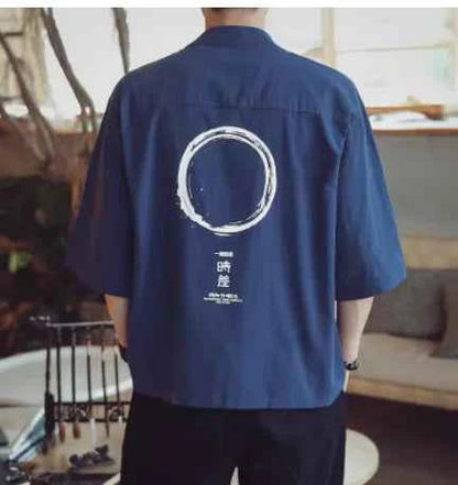 Men’s Three-Quarter Sleeve Tang-Inspired Cotton Jacket