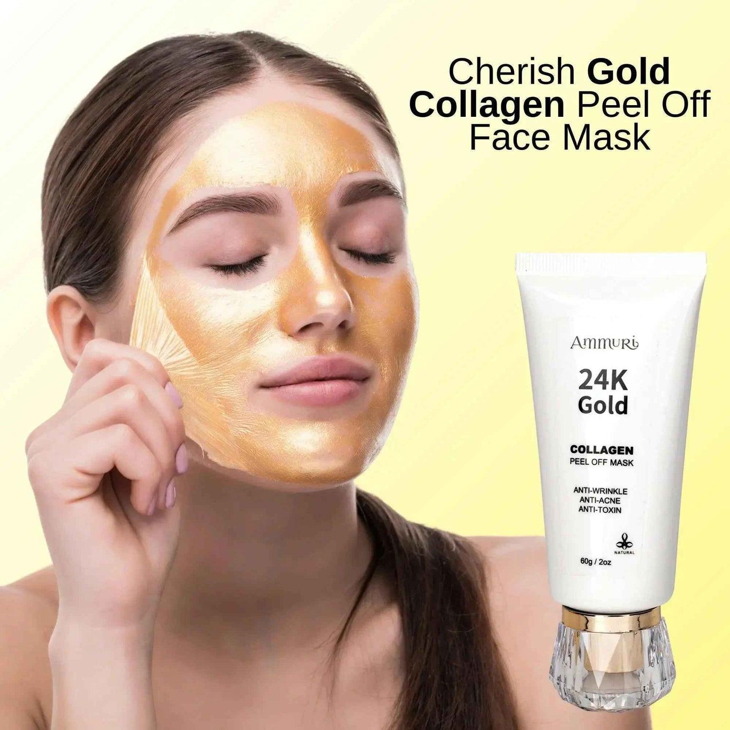 Ammuri 24K Gold Peel-Off Face Mask – Deep Cleansing &amp; Brightening Pore Minimiser (60ml)