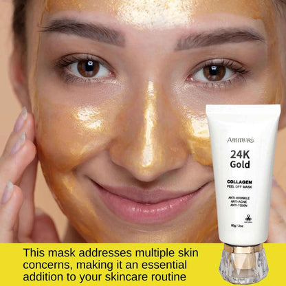 Ammuri 24K Gold Peel-Off Face Mask – Deep Cleansing &amp; Brightening Pore Minimiser (60ml)