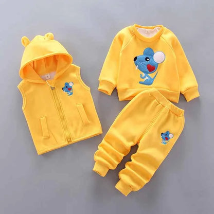 3pc/Set Animal Bear Baby Set For Newborn Winter Infant Clothing Sets Super Keep Warm Baby Girl Clothes Kids Sport Suit Outfits