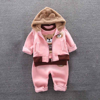 3pc/Set Animal Bear Baby Set For Newborn Winter Infant Clothing Sets Super Keep Warm Baby Girl Clothes Kids Sport Suit Outfits