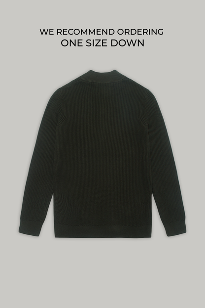 J Hailey Quarter Zip Knit -  Dark Sage