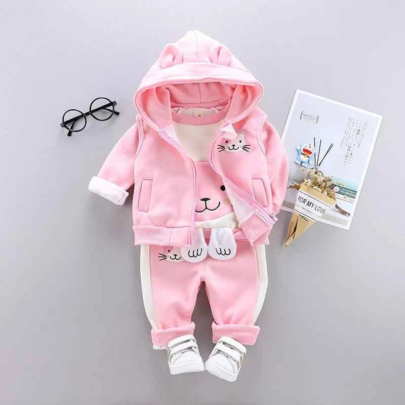 3pc/Set Animal Bear Baby Set For Newborn Winter Infant Clothing Sets Super Keep Warm Baby Girl Clothes Kids Sport Suit Outfits