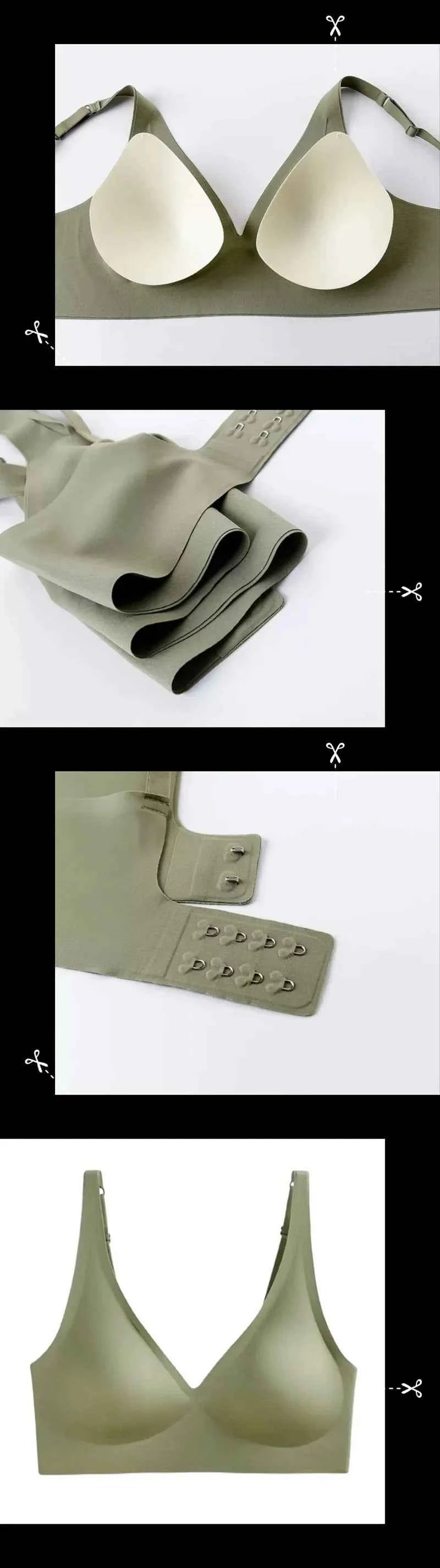 Sexy Seamless Bras For Women Wire Free Push Up Brassiere V Neck Bralette Women&