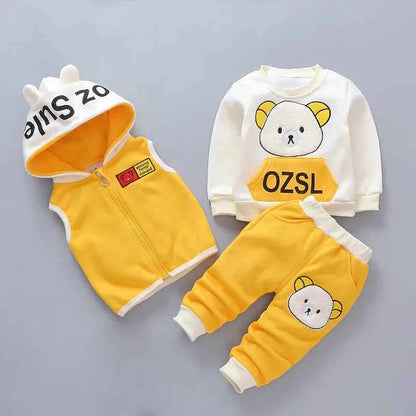 3pc/Set Animal Bear Baby Set For Newborn Winter Infant Clothing Sets Super Keep Warm Baby Girl Clothes Kids Sport Suit Outfits