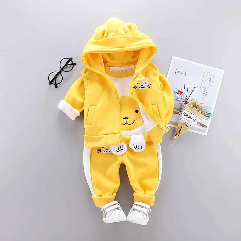 3pc/Set Animal Bear Baby Set For Newborn Winter Infant Clothing Sets Super Keep Warm Baby Girl Clothes Kids Sport Suit Outfits