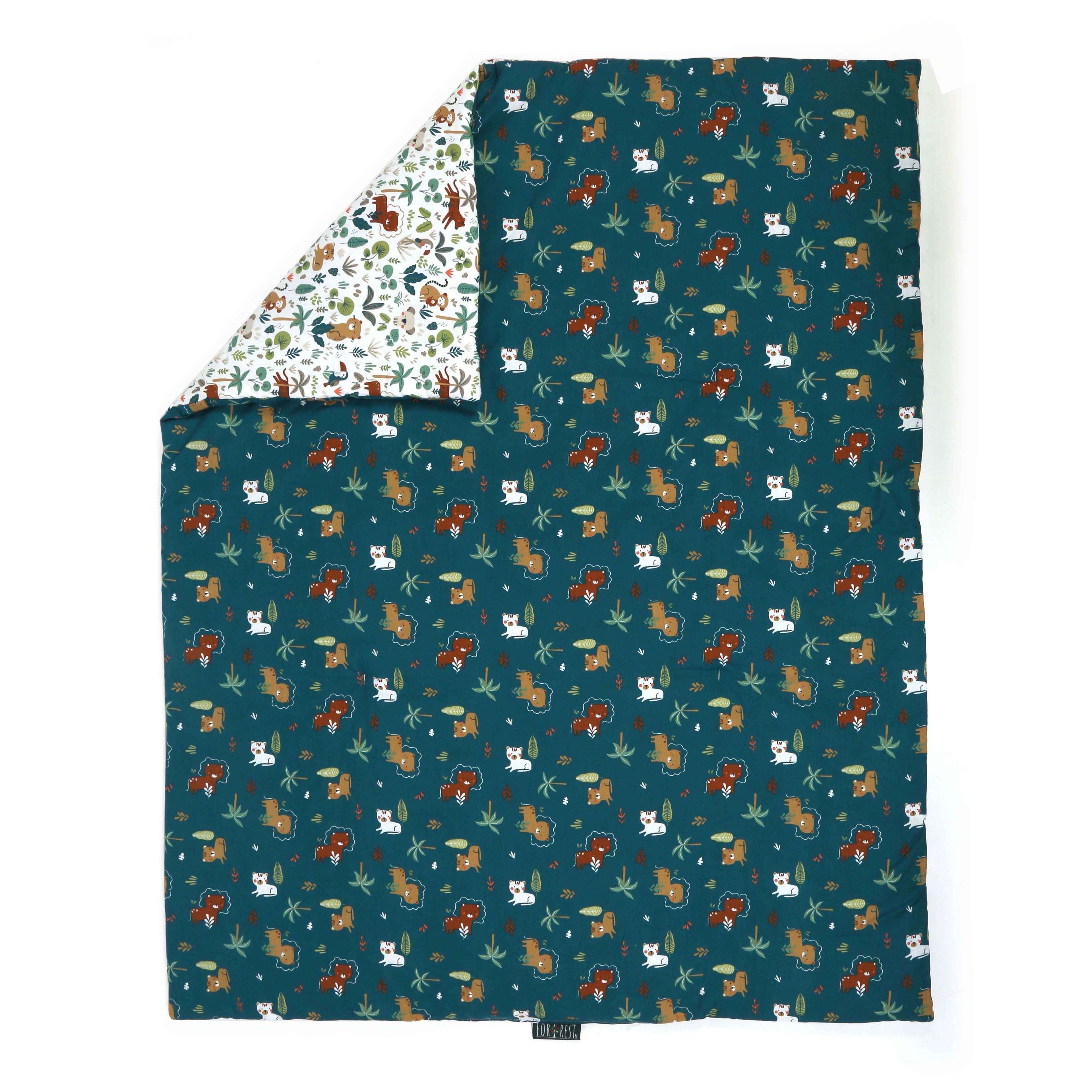 FORREST 3 Piece Reversible Cot Bed Set – Organic Cotton Baby Bedding - Jungle