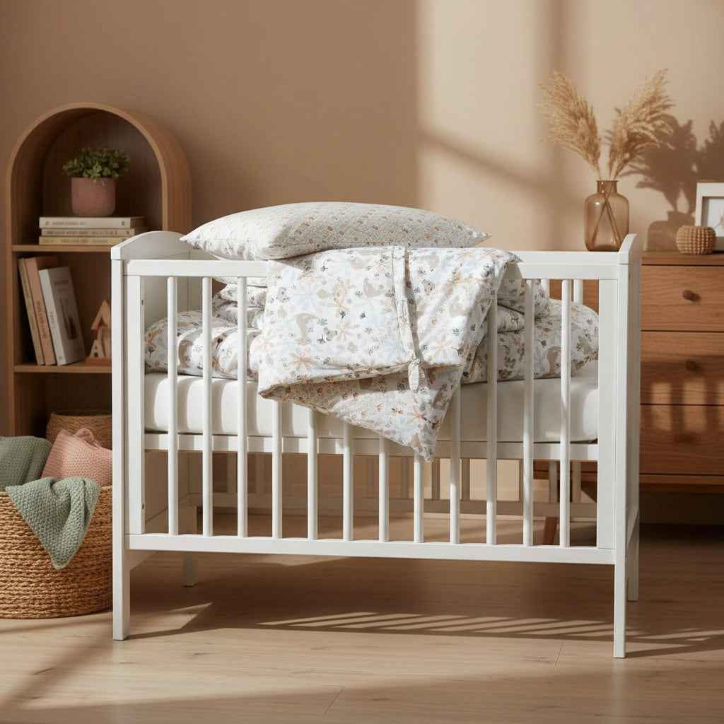 FORREST 3 Piece Reversible Cot Bed Set – Organic Cotton Baby Bedding - Koalaroo