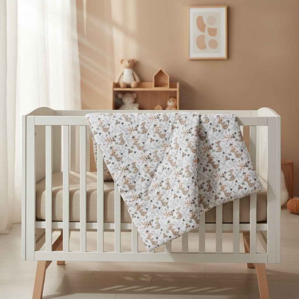 FORREST 3 Piece Reversible Cot Bed Set – Organic Cotton Baby Bedding - Koalaroo