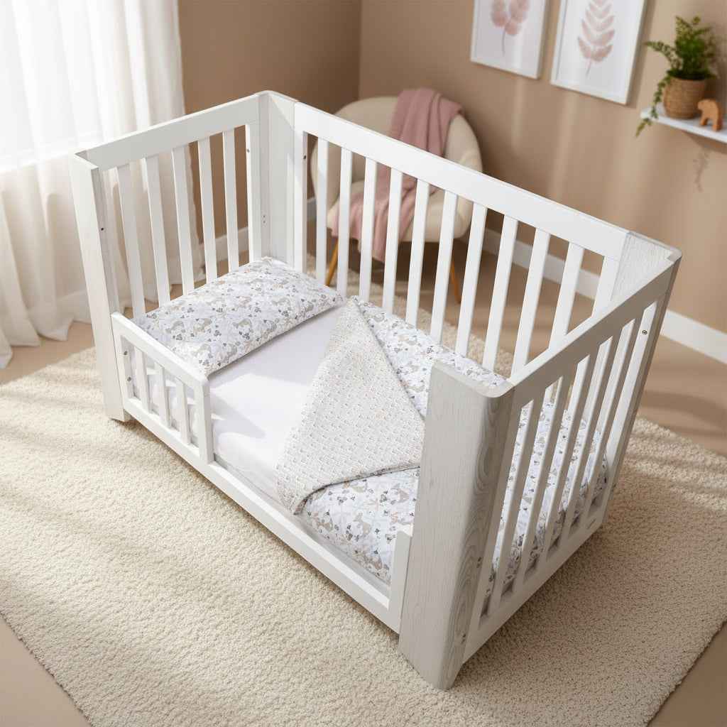 FORREST 3 Piece Reversible Cot Bed Set – Organic Cotton Baby Bedding - Koalaroo