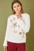 Yumi Ivory Sequin Snowflake Fluffy Jumper