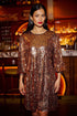 Yumi Gold Sequin Tunic Dress With Balloon Sleeves