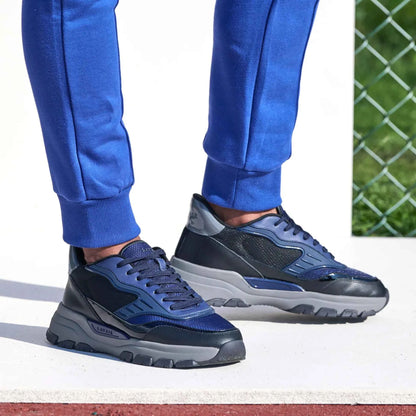 UK 6 Lavair Pacific 2.0 Navy Men’s Chunky Leather Trainers – EU 40