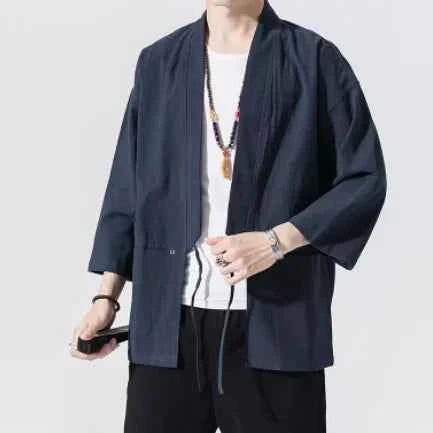 Men’s Three-Quarter Sleeve Tang-Inspired Cotton Jacket