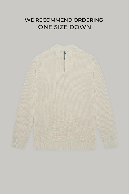 J Hailey Quarter Zip Knit -  Putty