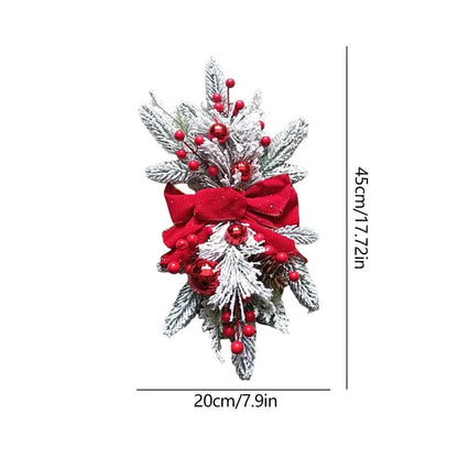 Without/with Light Christmas Wreath Centerpiece Decoration Round Holiday Wall Door Hanging Ornament Swag Trim Garland Home Decor