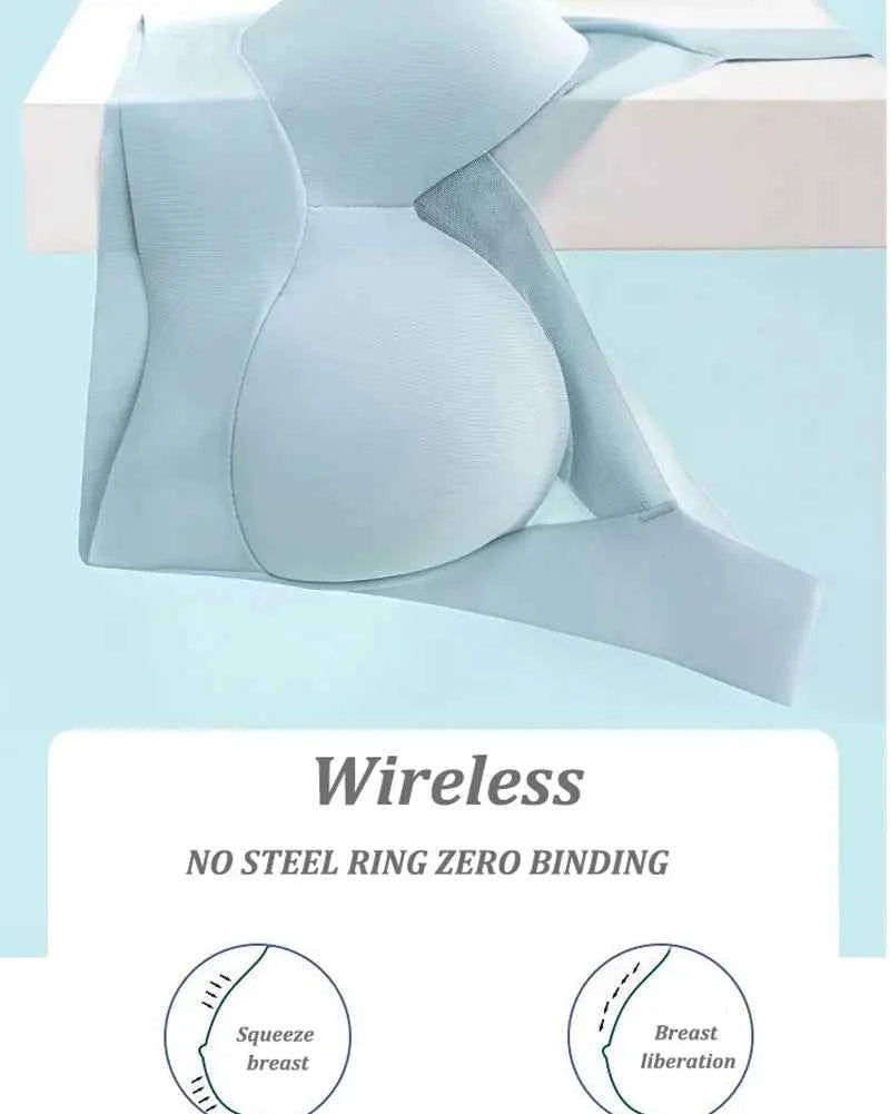 Women Sexy Bra Full Cup Brassiere Female U Back Underwear Lace Splicing Pespective Bralette V Neck Intimates Lingerie Large Size