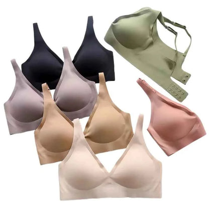 Sexy Seamless Bras For Women Wire Free Push Up Brassiere V Neck Bralette Women&